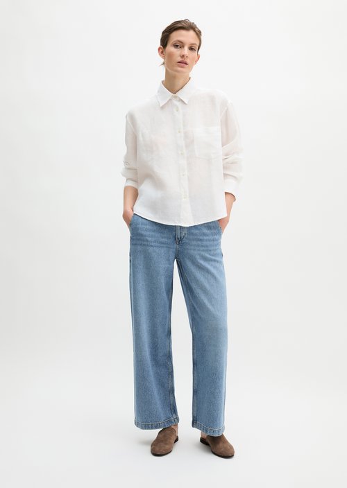 Linen blouse regular — White