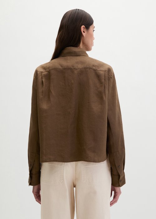 Linen blouse regular — Burnt Coffee Melange