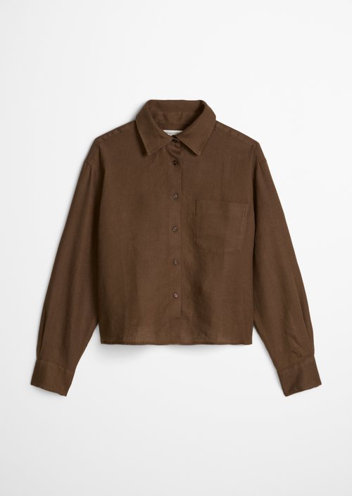 Linen blouse regular — Burnt Coffee Melange