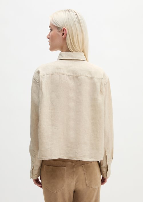 Linen blouse regular — Dusty Beige Melange