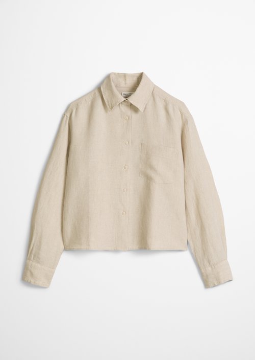 Linen blouse regular — Dusty Beige Melange