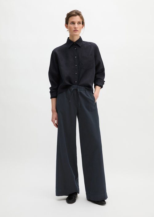 Linen blouse regular — Deep Night Blue