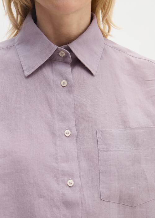 Camicetta di lino regular Dusty Lavender in vista dettagliata