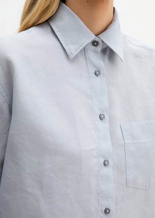 Linen blouse regular — Airy Blue