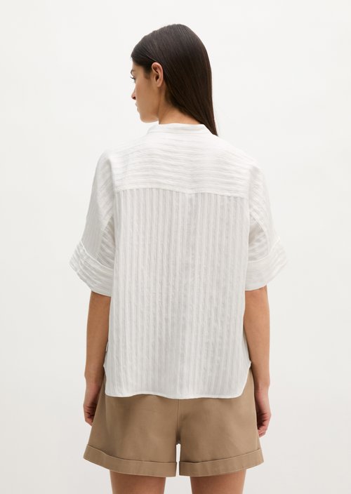 Regular boyfriend blouse — Grey White