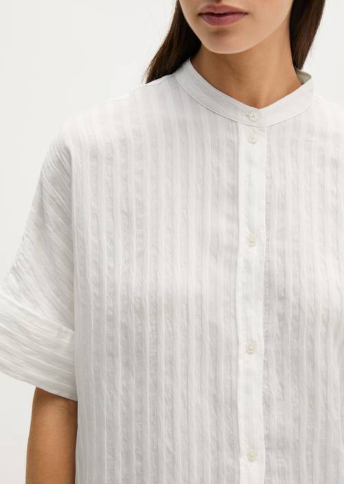 Boyfriend-Bluse regular Grey White in Detailansicht