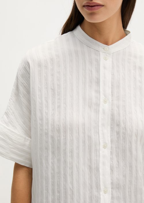 Regular boyfriend blouse — Grey White