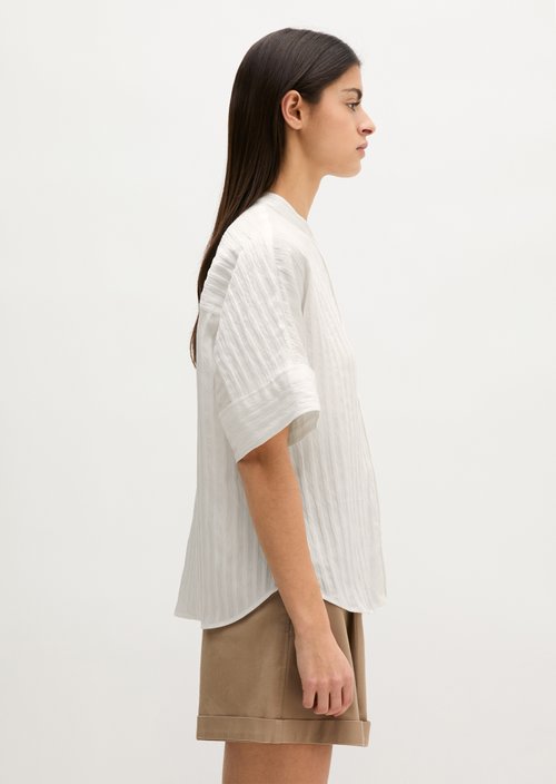 Regular boyfriend blouse — Grey White
