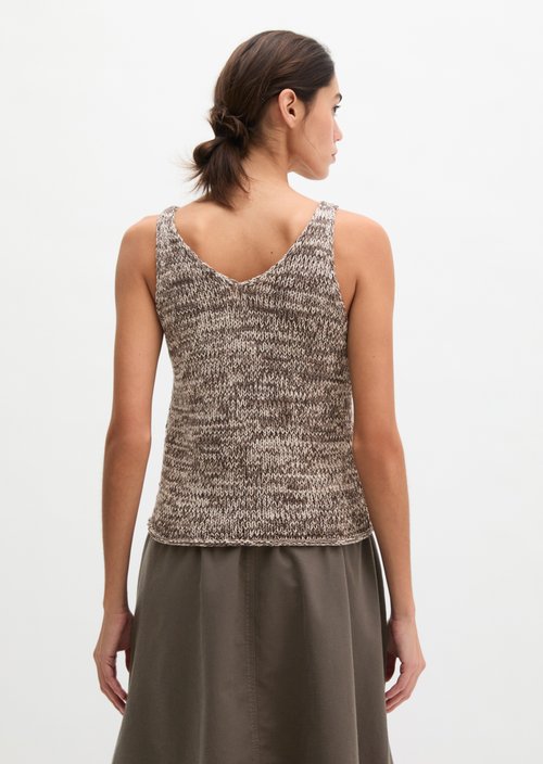Knitted top slim — Medium Brown