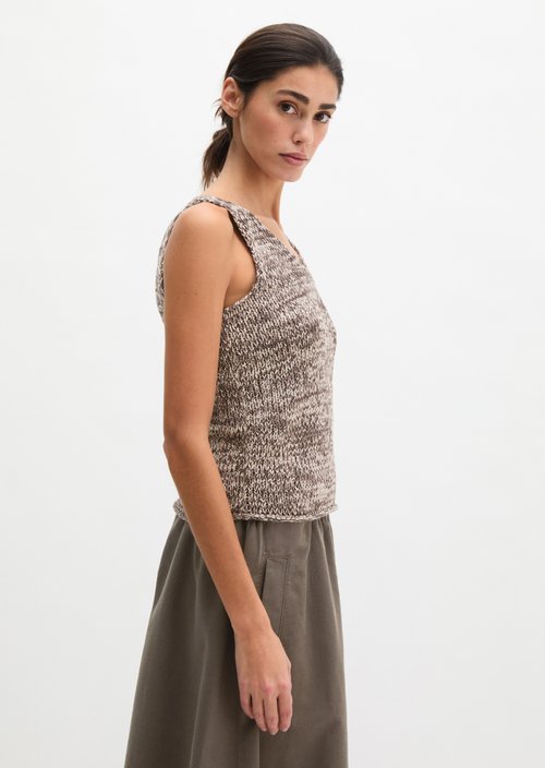 Knitted top slim — Medium Brown