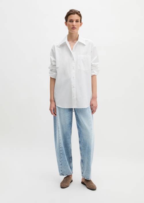 Boyfriend-Bluse relaxed White in Frontalansicht