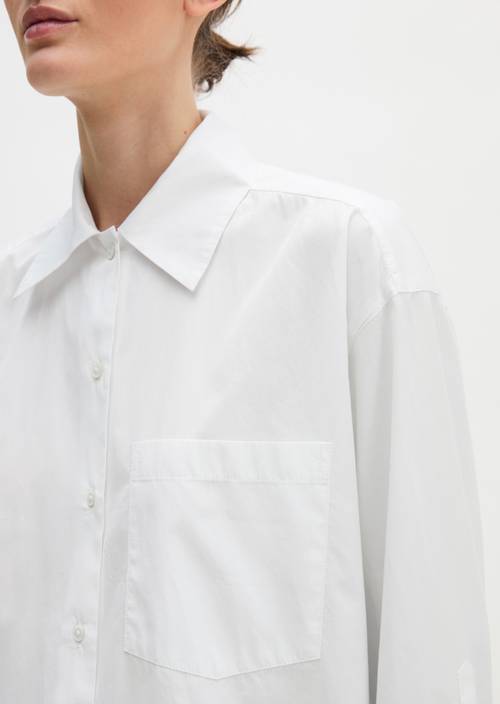 Boyfriend-Bluse relaxed White in Detailansicht