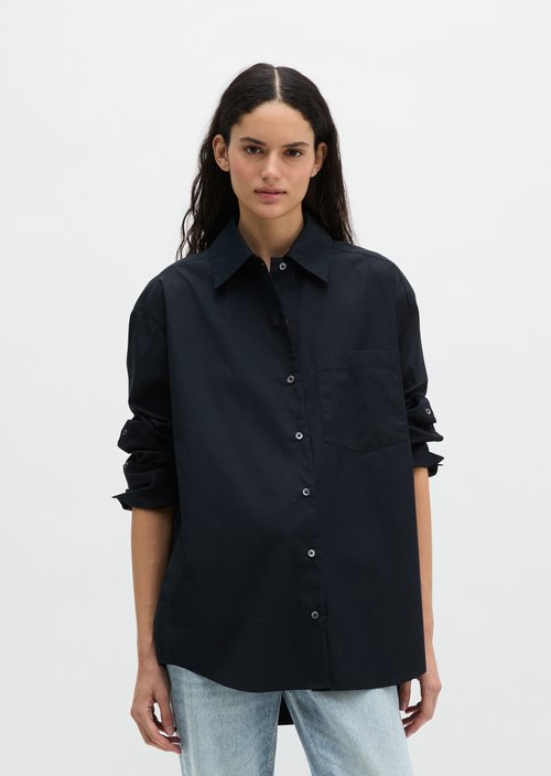 Boyfriend blouse relaxed — Thunder Blue