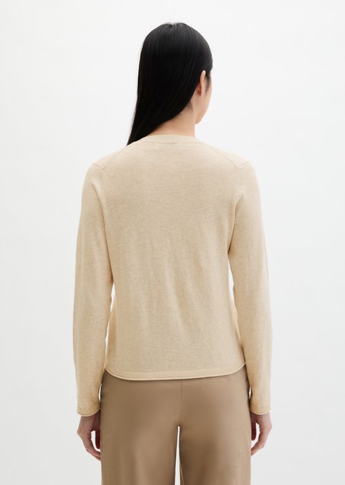 Loose knit cardigan — Light Beige Melange