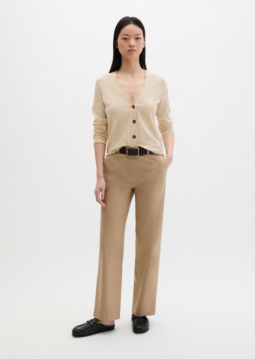 Loose knit cardigan — Light Beige Melange