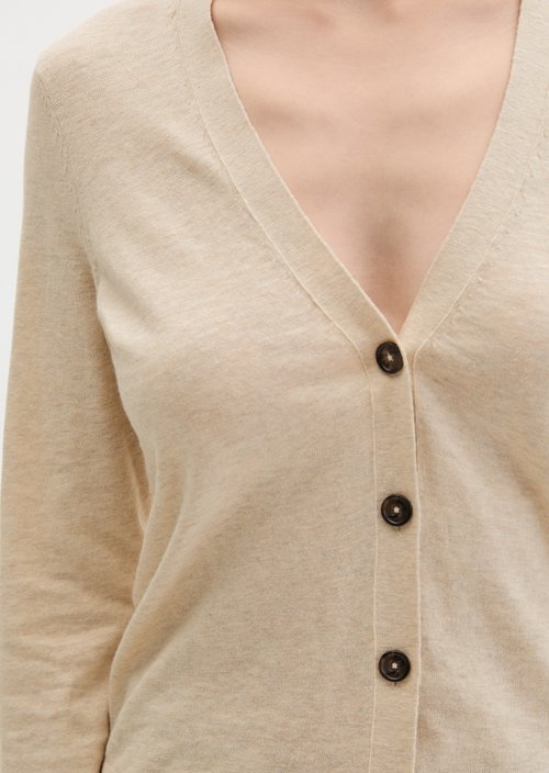 Loose knit cardigan — Light Beige Melange