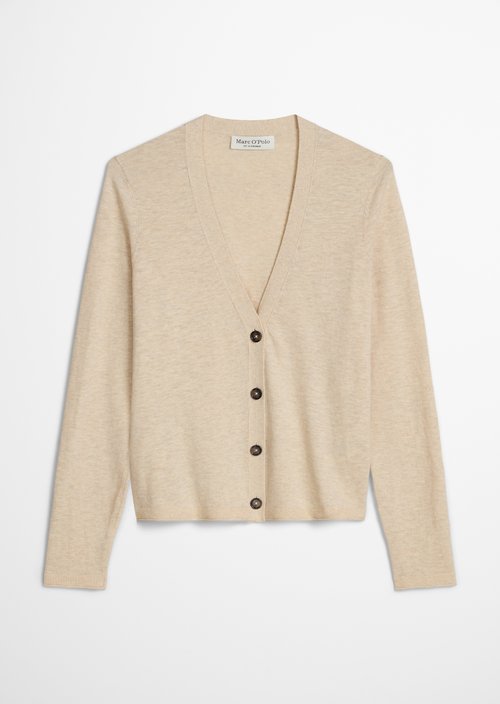 Loose knit cardigan — Light Beige Melange