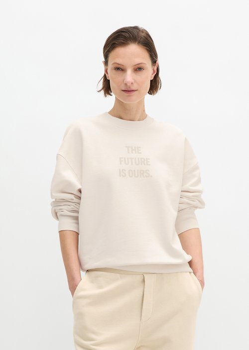 Woman's Day T-Sweatshirt loose — Grey White