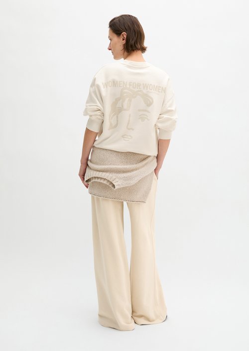 Woman's Day T-Sweatshirt loose — Grey White