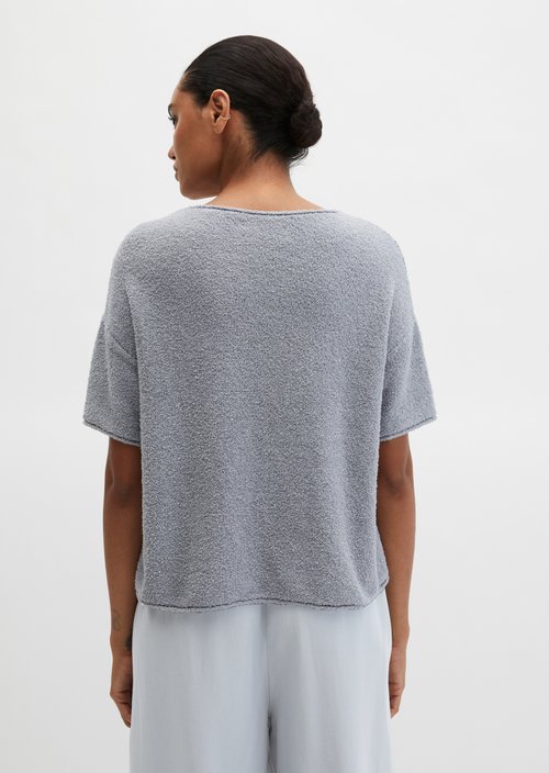 Short-sleeved oversize sweater — Grey Horizon