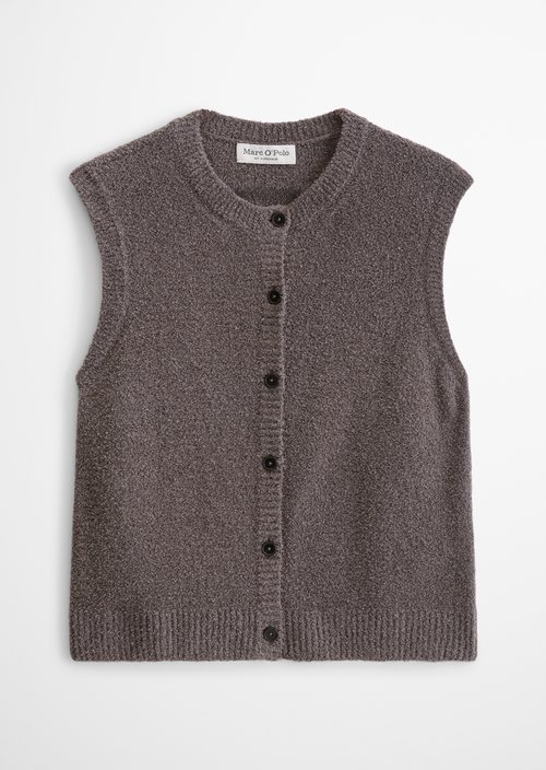 Sleeveless knitted vest regular — Chalky Brown