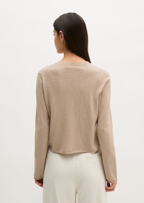 Slub cardigan regular — Earthy Taupe