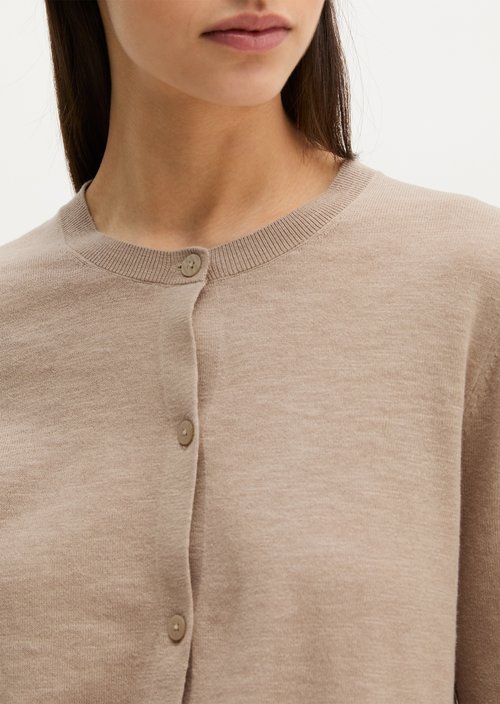 Slub cardigan regular — Earthy Taupe