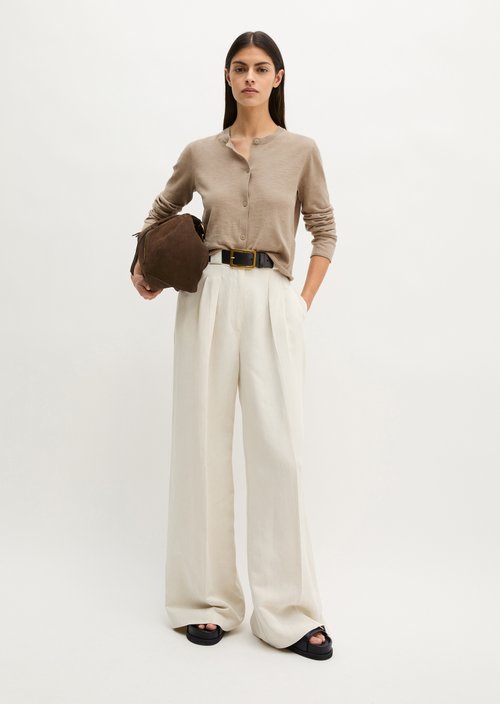 Slub cardigan regular — Earthy Taupe