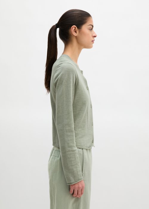 Slub cardigan regular — Fresh Sage