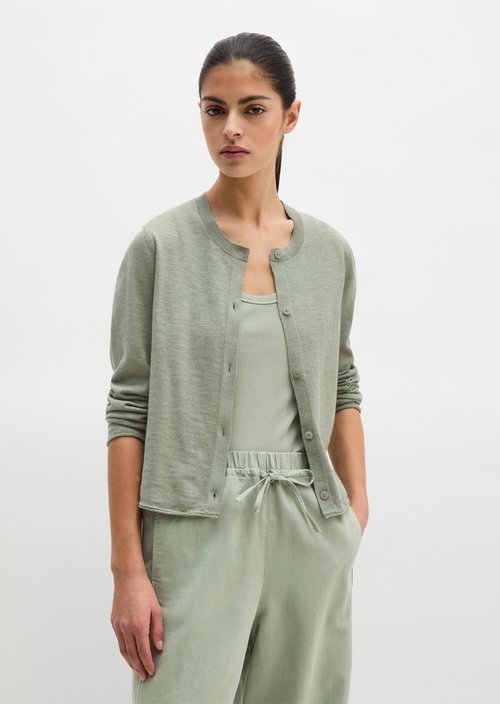 Slub cardigan regular — Fresh Sage