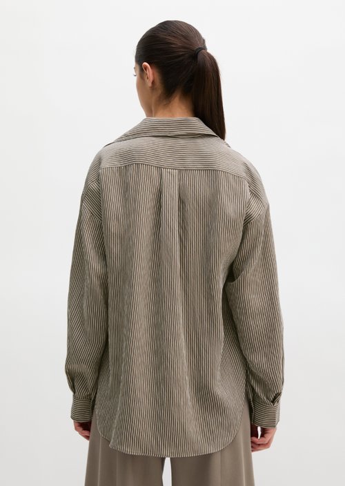 Relaxed striped blouse — Medium Brown