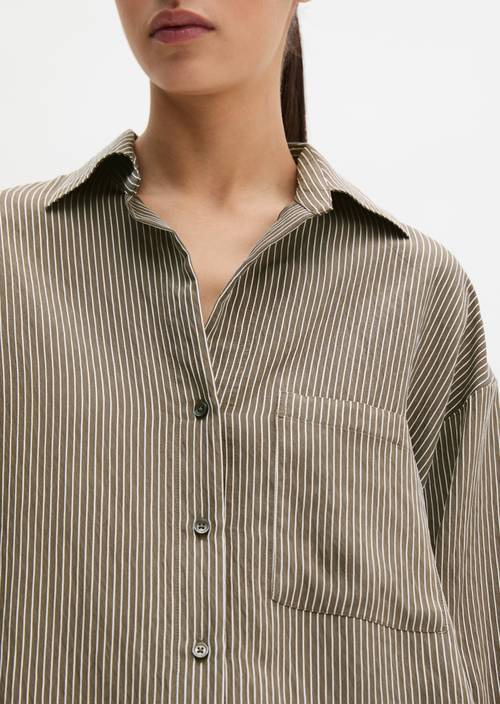 Relaxed striped blouse Medium Brown in detail view