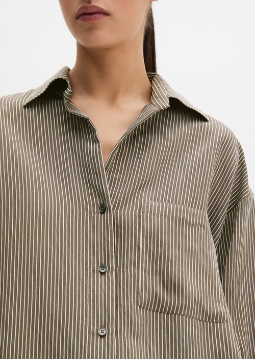 Relaxed striped blouse — Medium Brown