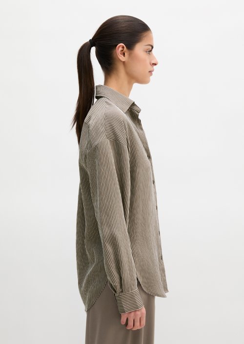 Relaxed striped blouse — Medium Brown