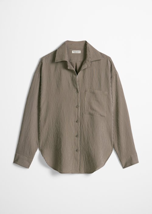 Relaxed striped blouse — Medium Brown