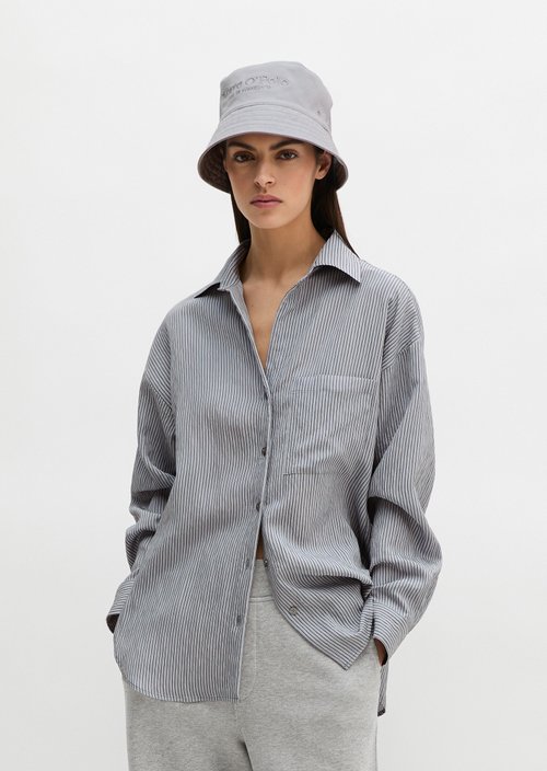 Relaxed striped blouse — Medium Blue