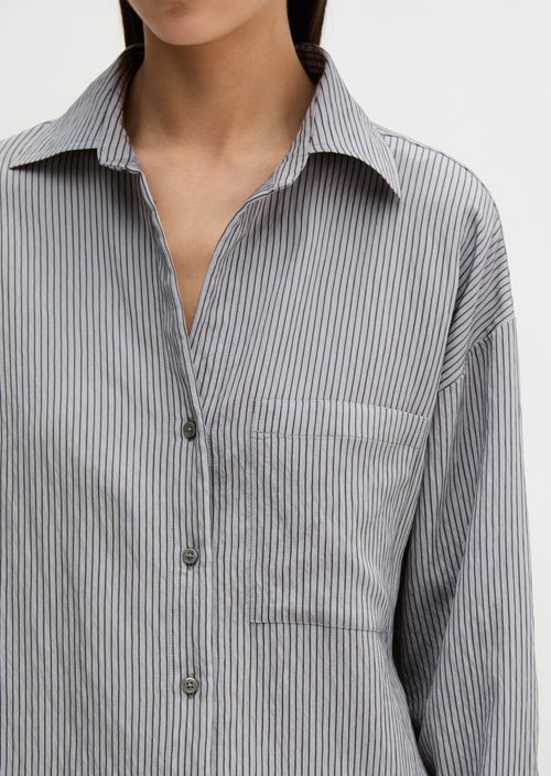 Relaxed striped blouse — Medium Blue