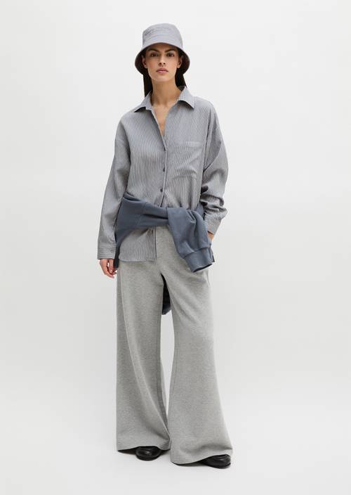 Relaxed striped blouse Medium Blue in front view