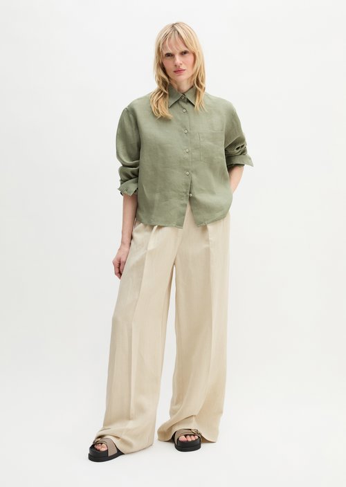 Linen blouse regular — Fresh Sage
