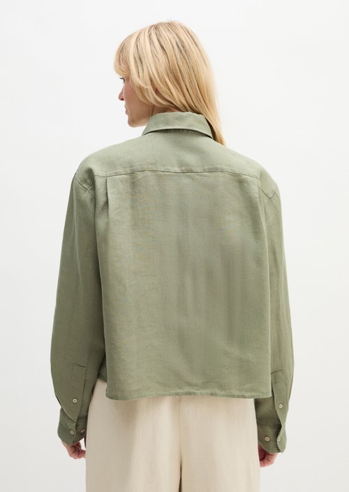 Linen blouse regular — Fresh Sage