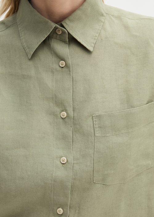 Linen blouse regular — Fresh Sage
