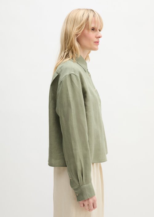 Linen blouse regular — Fresh Sage