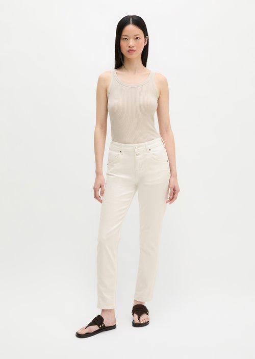 Jeans model Theda boyfriend cropped — Grey White