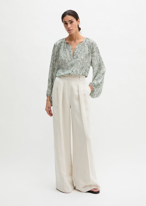 Print blouse loose — Light Green