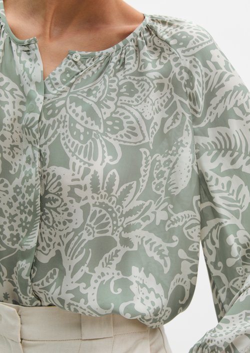 Print blouse loose — Light Green