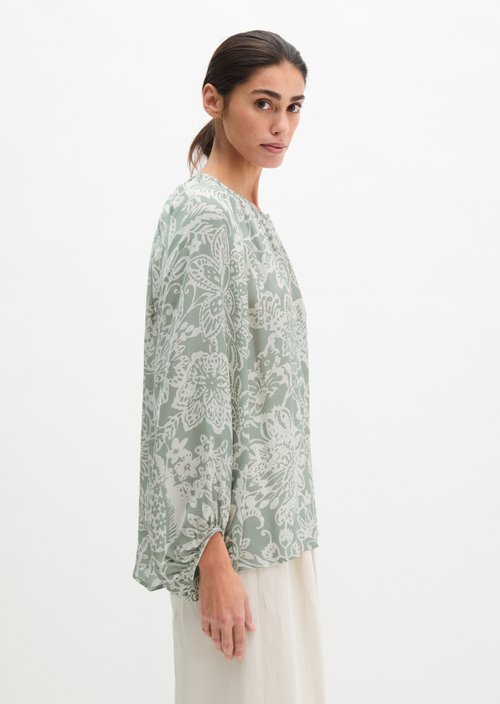 Print blouse loose — Light Green
