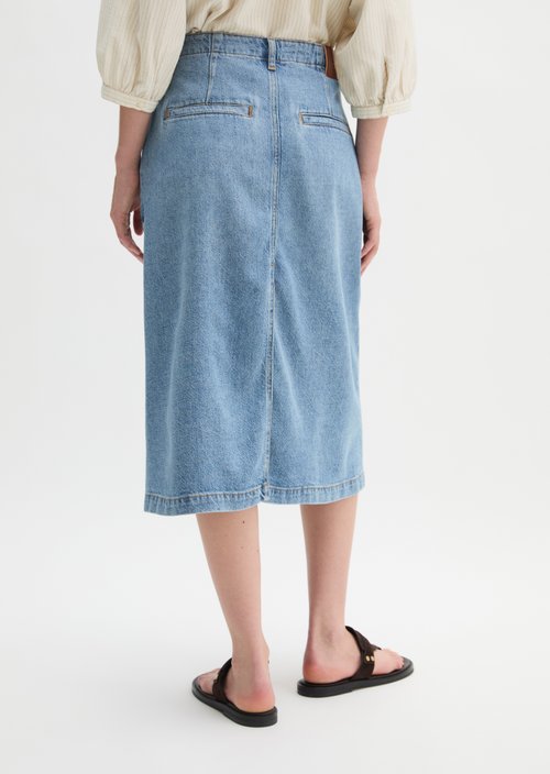 Flared midi denim skirt — Light Blue (alternate view)