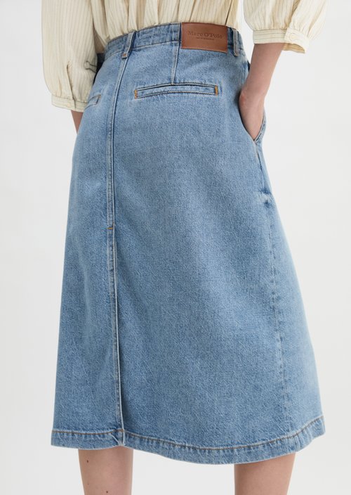 Flared midi denim skirt — Light Blue
