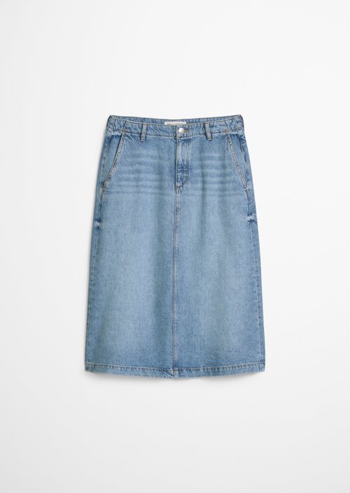 Flared midi denim skirt — Light Blue