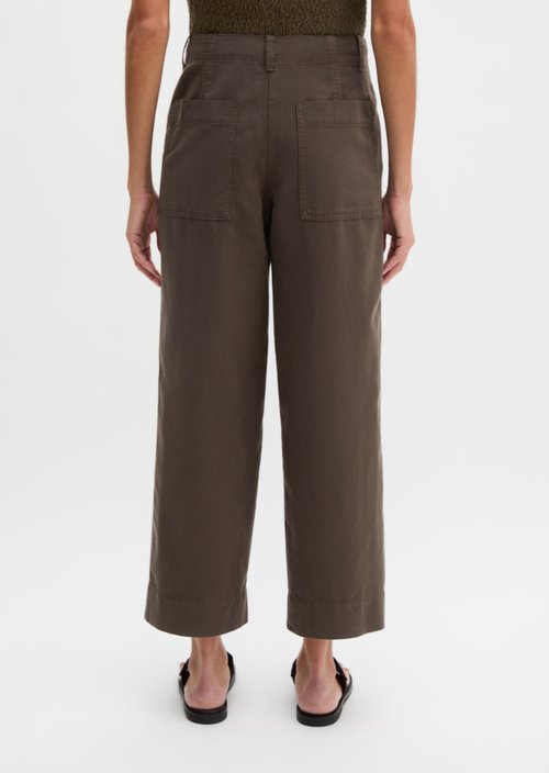 Chino model Lande wide — Burnt Coffee (alternate view)